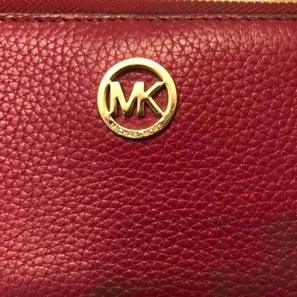 Michael kors red burgundy leather wallet